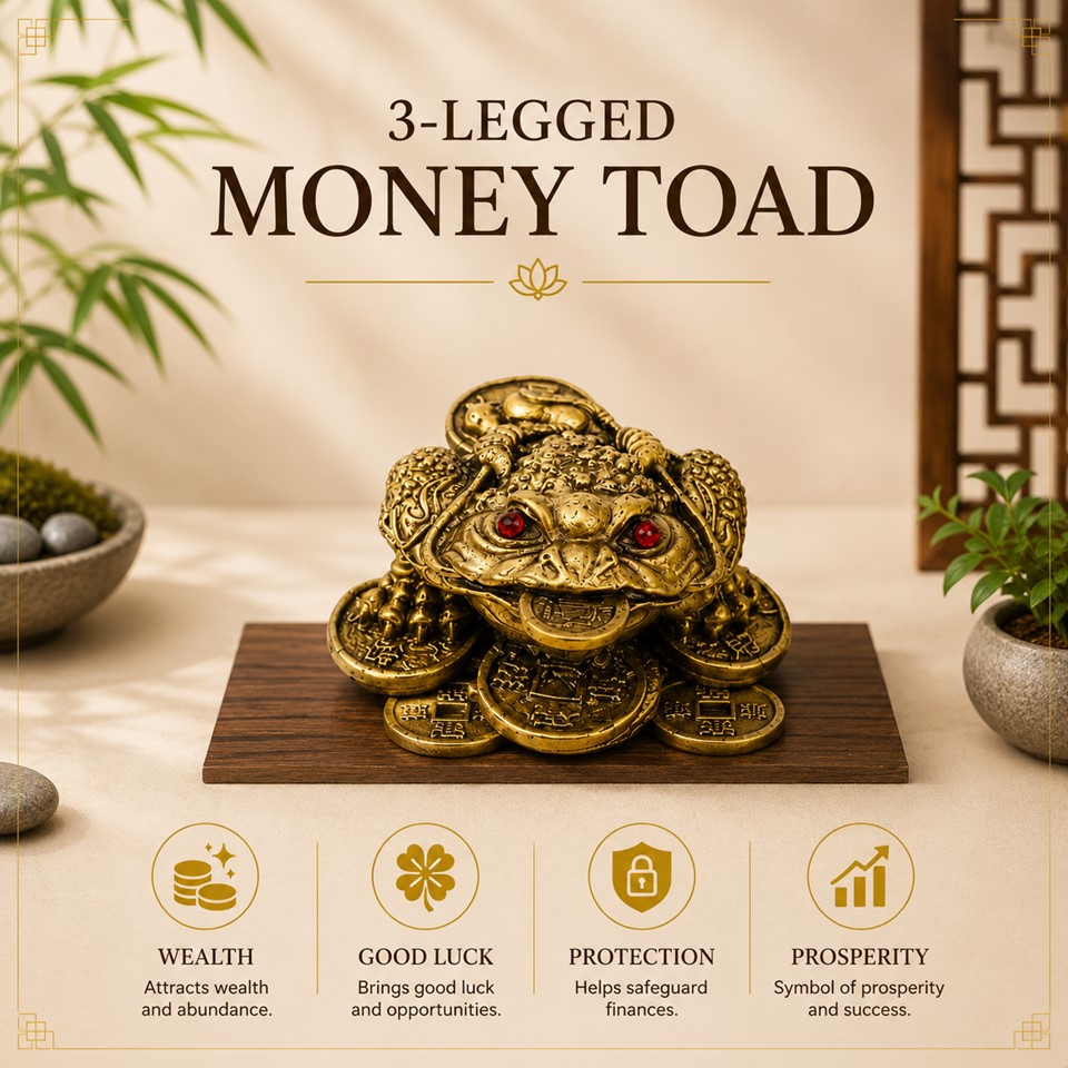 Brass Three-Legged Wealth Toad