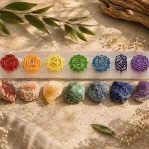7 Chakra Selenite Plate